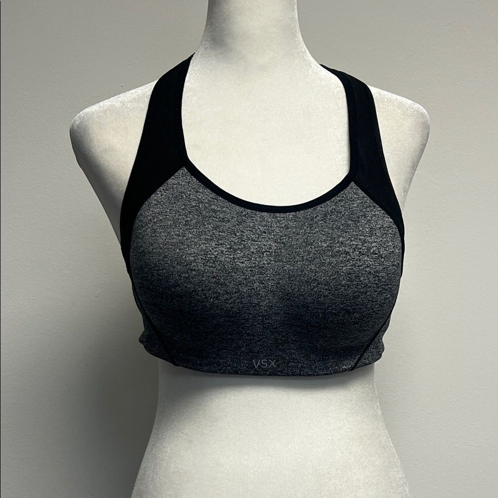 VSX Victoria’s Secret Heather Gray & Black Sports Bra – Size 34C